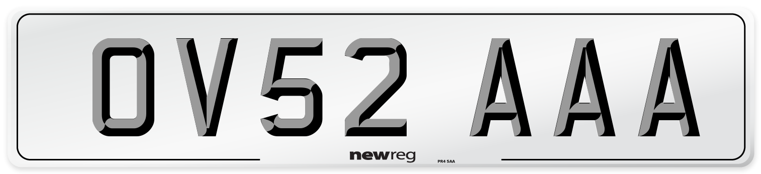 OV52 AAA Number Plate from New Reg